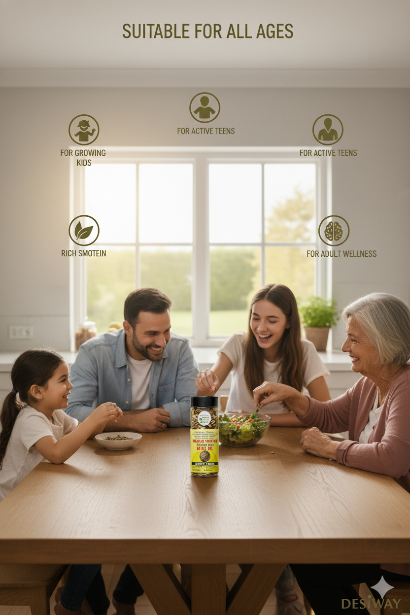 Desiway Masala Roasted Mixed Seeds, Olive Oil Roasted, Super Food, High in Protein and Omega-3, Natural, Health Namkeen,Mixed Seeds Chaat 200gms