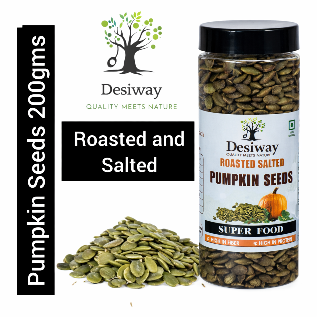 Desiway Roasted Salted Pumpkin Seeds, Olive Oil Roasted Pumpkin Seeds, Super Food | 200gms