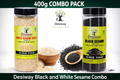 Desiway Organic Raw Seeds Combo Pack, White and Black Sesame Seeds, Super Food, High in Fiber and Antioxidants 200gms