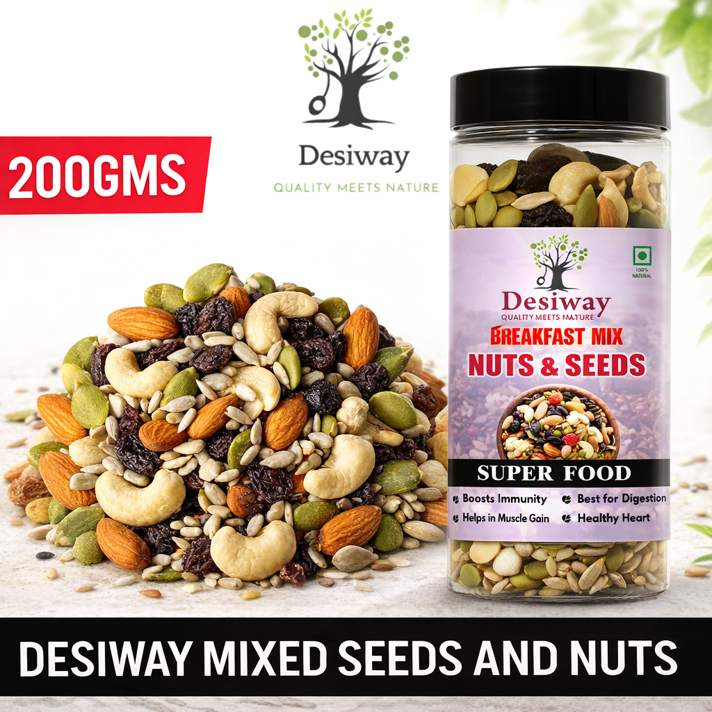 Desiway Breakfast Mix, Mixed Nuts and Seeds Superfood, Immunity Boosting Trail Mix 200gms