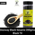 Desiway Black Sesame Seeds, Organic Raw Black Til, Super Food for Skin, Hair and Bone Health, Rich in Antioxidants 200gms