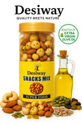Desiway Premium Snacks Mix with Almonds, Roasted in Extra Virgin Olive Oil, Super Food for Immunity and Digestion, Quality Mixed Nuts