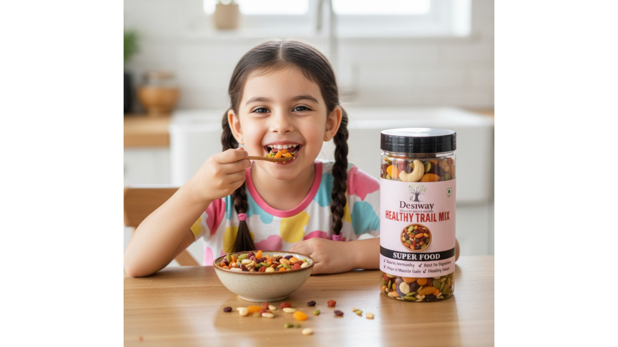 Desiway Healthy Trail Mix Superfood, Premium Nuts and Seeds, 200g, Supports Immunity and Digestion