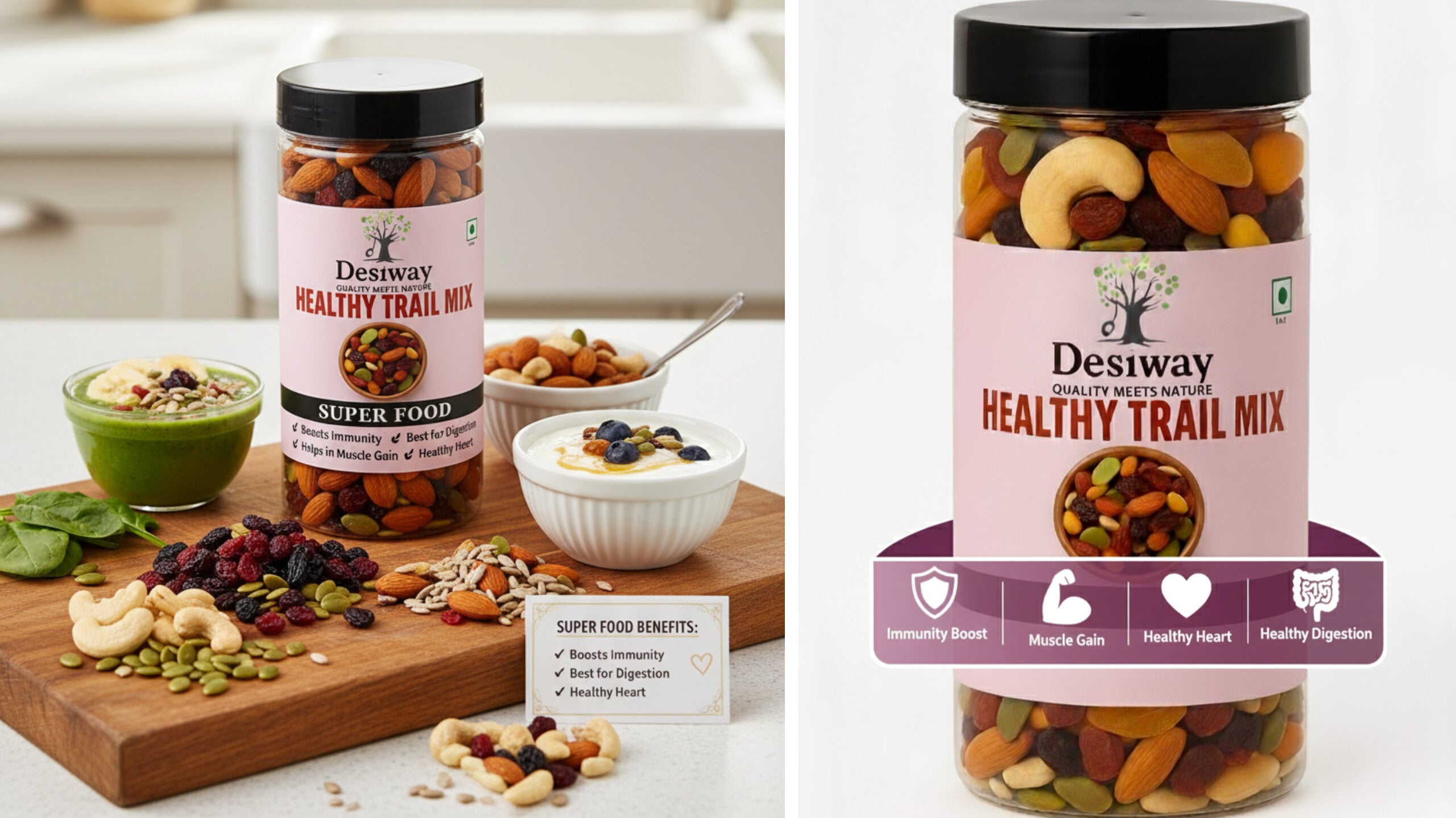 Desiway Healthy Trail Mix Superfood, Premium Nuts and Seeds, 200g, Supports Immunity and Digestion