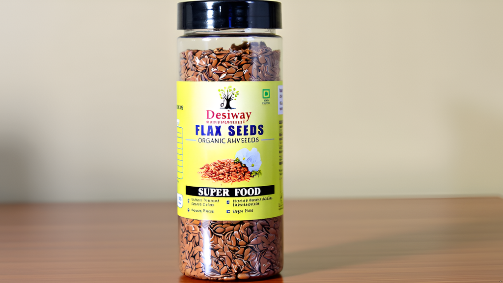 Desiway Organic Raw Flax Seeds 200g, 100% Natural Super Food, Rich in Omega-3, Protein and Fibre