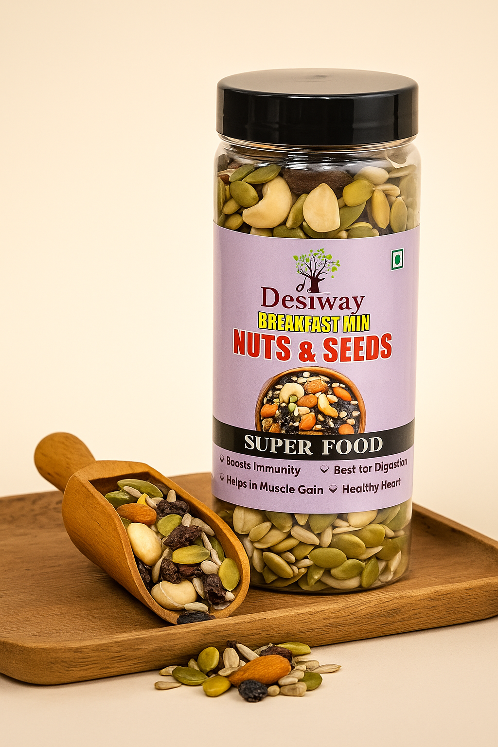 Desiway Breakfast Mix, Mixed Nuts and Seeds Superfood, Immunity Boosting Trail Mix 200gms