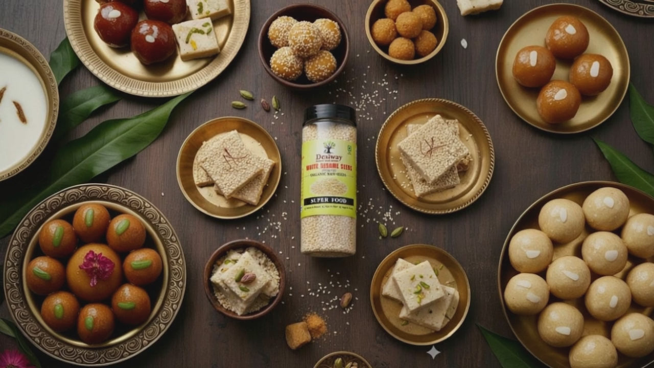 Desiway White Sesame Seeds 200g | Till for Eating | Organic Raw Seeds, High in Protein and Fibre, Super Food